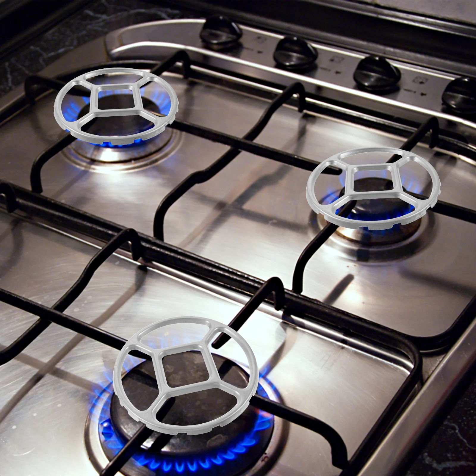 Wok Support Rack Wok Pan Support Rack Small Stove Pot Burners Wok Rack Auxiliary Support Gas Round Bottom Stand Alloy Rings Grill Top 15.4cm