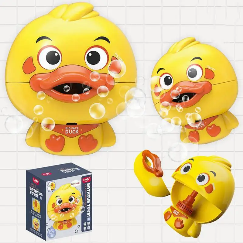 Bubble duck Baby Bath Toy Battery Operated Bath Bubbles with soft music for kids creative Bath bubble Machine birthday gifts 6