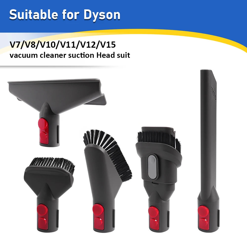 Vacuum Cleaner Flat Suction Nozzle Head For Dyson V7 V8 V10 V11 V12 V15 G5 Mattress Brush Head Round Brush Soft Brush Parts