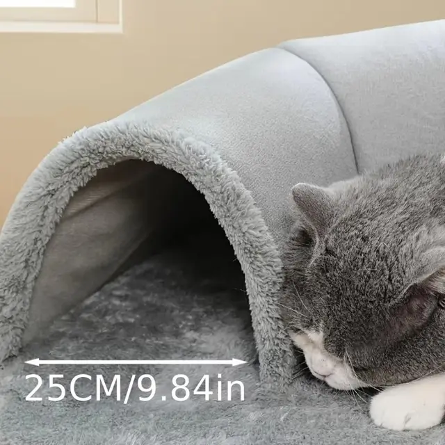 Warm Non-Slip Base Cat Tunnel Bed U-shaped Anti Dirty Cat House Removable Washable Cat Channel Pet Supplies 2