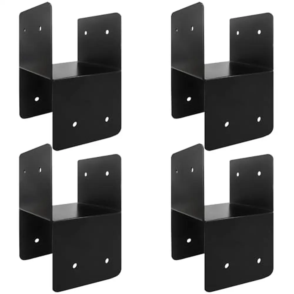 Heavy Duty Steel Mounting Joist Hanger Brackets Support/ Post Caps Tie Bracket/ Joist Anchor Connector 4x4 Post 14 Gauge/