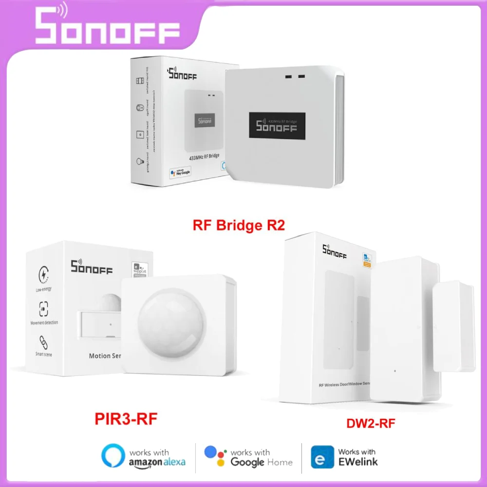 Sonoff Rf Bridge R2 433Mhz Rf Wi-Fi Wireless Gateway Smart Scene Home Security Support Dw2-Rf Pir3-Rf Sensore Tramite Ewelink Alexa