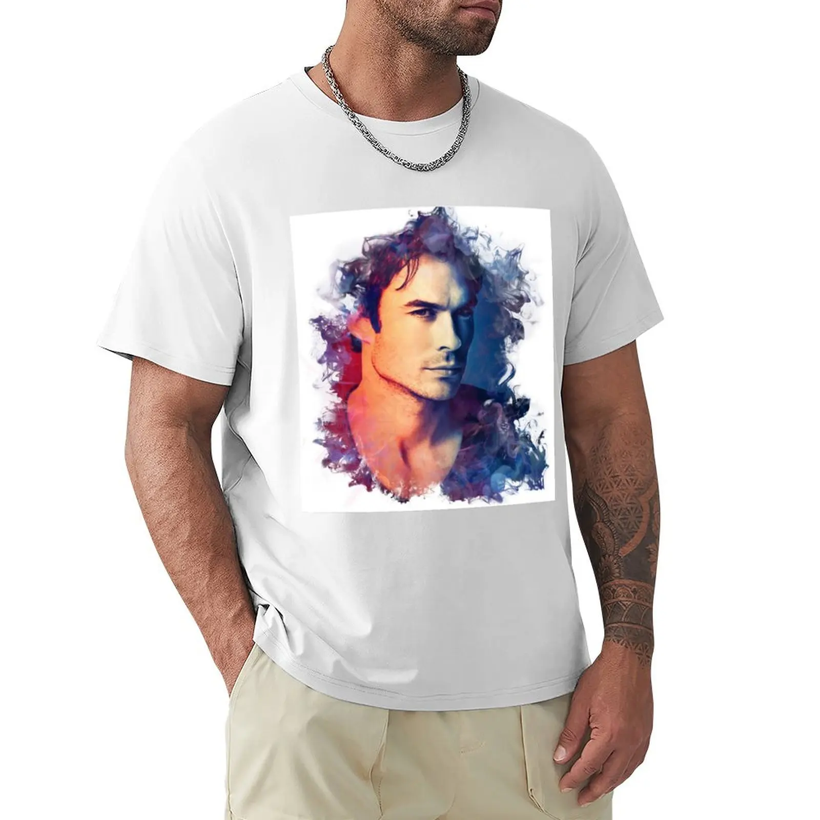 

ian somerhalder T-shirt blacks korean fashion oversized sweat designer t shirt men