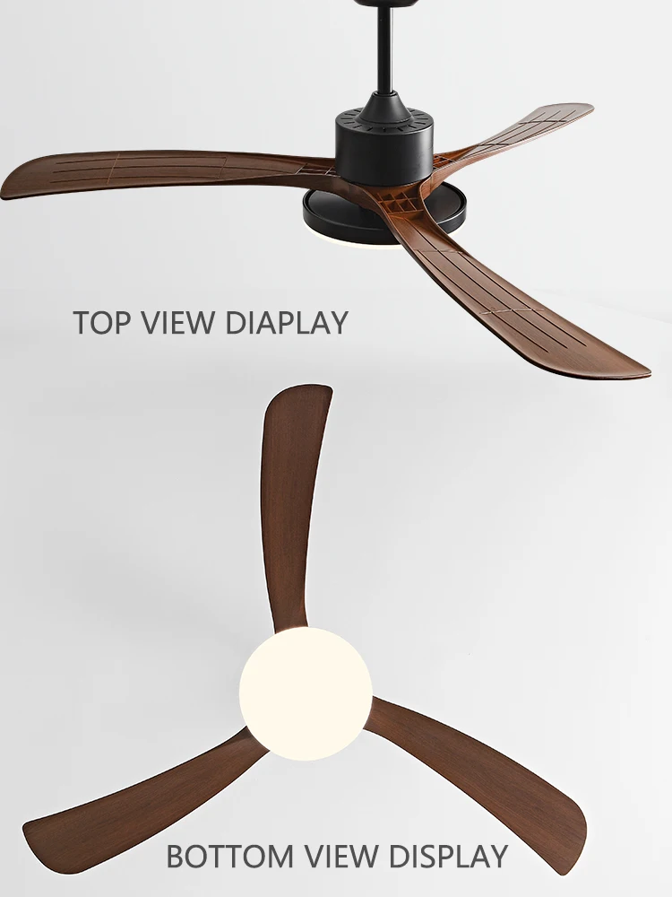 46 Inch Modern DC Ceiling Fan Light Led Lamp Remot Control Black Plastic Leaves Fans Home 110-220V Restaurant lights