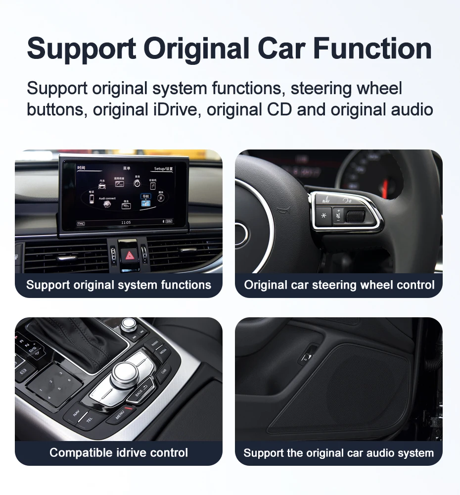 Android 14 12.3inch Wireless CarPlay Auto For AUDI 2012-2018 Year A6 A7 C7 S6 S7