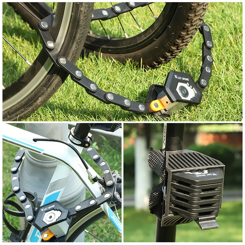 Foldable Bike Lock MTB Road Bicycle Hamburg Lock High Security Anti-Theft Scooter Electric E-Bike Cycling Chain