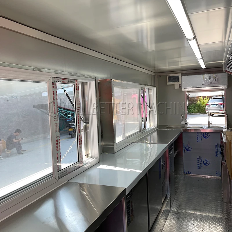 Mobile food truck breakfast food truck with fryer and full kitchen purchase street trailer American standard