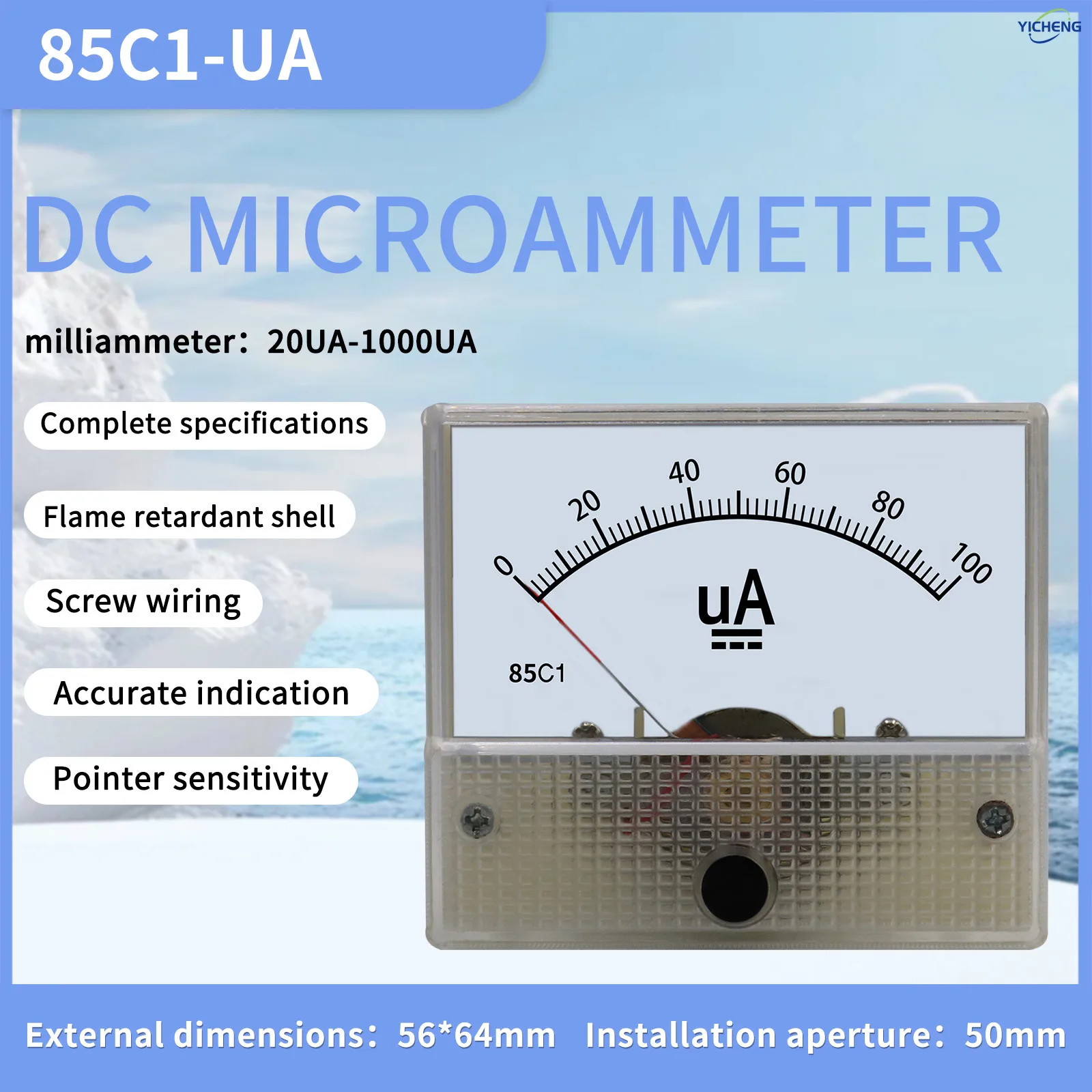 Microcurrent Meter YICHENG DC Microampere meter 85C1 Pointer Type.Mechanical Meter.current ...
