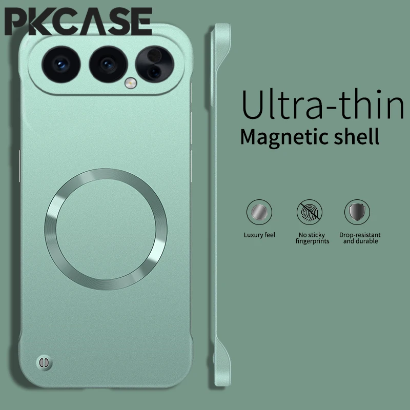 Enhanced Metal Magnetic Frameless Shockproof Wireless Charging Phone Case