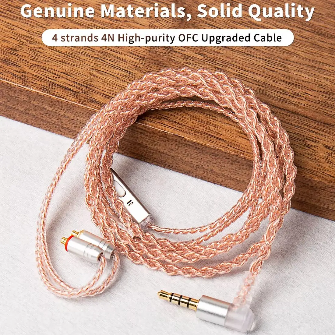 KBEAR 4 Çekirdekli Bakır Yükseltme Kulaklık Kablosu 2PIN/QDC/MMCX/TFZ Kulakiçi Konektörü KBEAR TRI KZ CCZ YINYOO Kulaklık HIFI Kulaklık