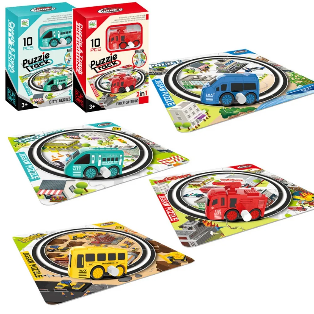 

Puzzle Track Car Set Fire Engineering Vehicle with Tracks for Kids Christmas Gifts Kids Toy Car Boys Toys Children Birthday Gift
