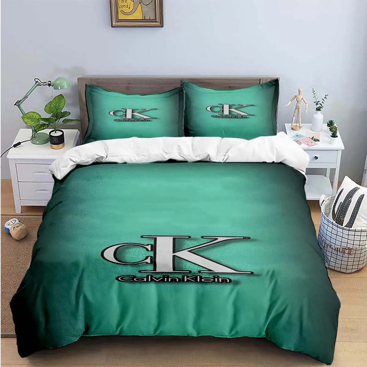 

Exquisite C-CK logo printed Bedding Sets exquisite set duvet cover bed comforter set bedding set luxury birthday gift