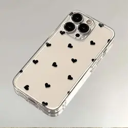 Elegant Transparent Shockproof Bumper Case - Clear Luxury Cover - iPhone 12 Pro (Black Love)
