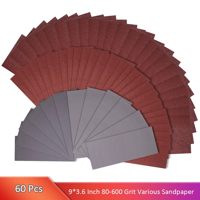 Sandpaper 60PCs Sand Paper, 80/120/400/600Grit Sandpaper Assortment for  Sturdy and Flexible for Polishing Wood and Metal Sanding - AliExpress