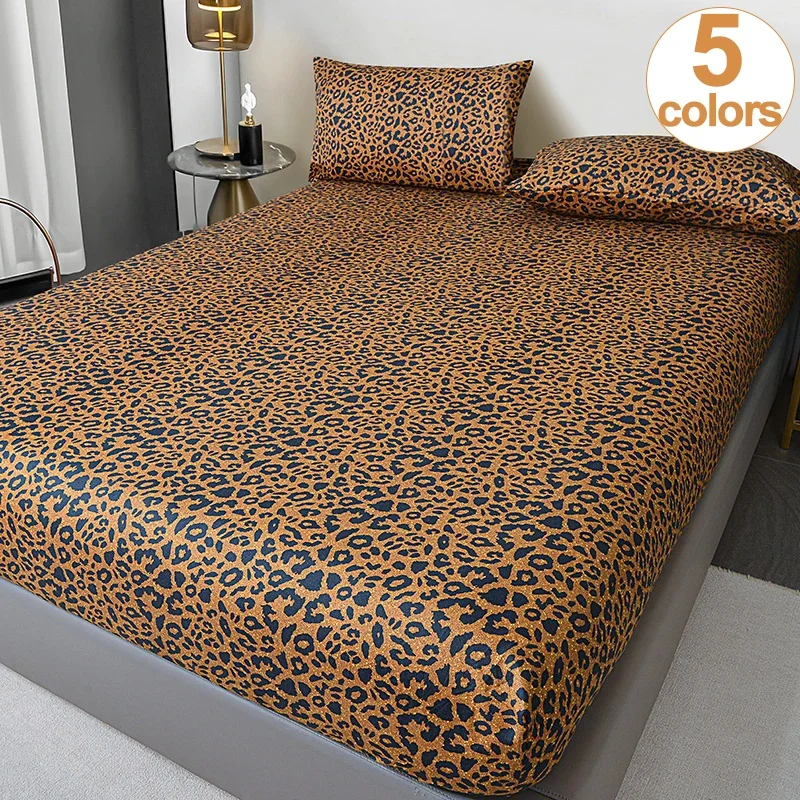 Wild Leopard Print Microfiber Bed Fitted Sheet - Comfort, Hypoallergenic, Twin/Full/Queen/King Size, Add a Bold Statement 1