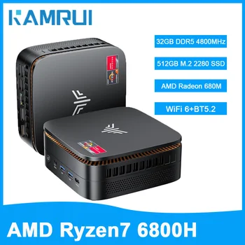 Mini PC da Gaming AMD Ryzen7 6800H 32GB LPDDR5 6400MT/s 512GB/1TB SSD PCIe3.0 fino a 4.7GHz LAN 2.5G USB3.2 WiFi6 4k AMD Radeon 680M