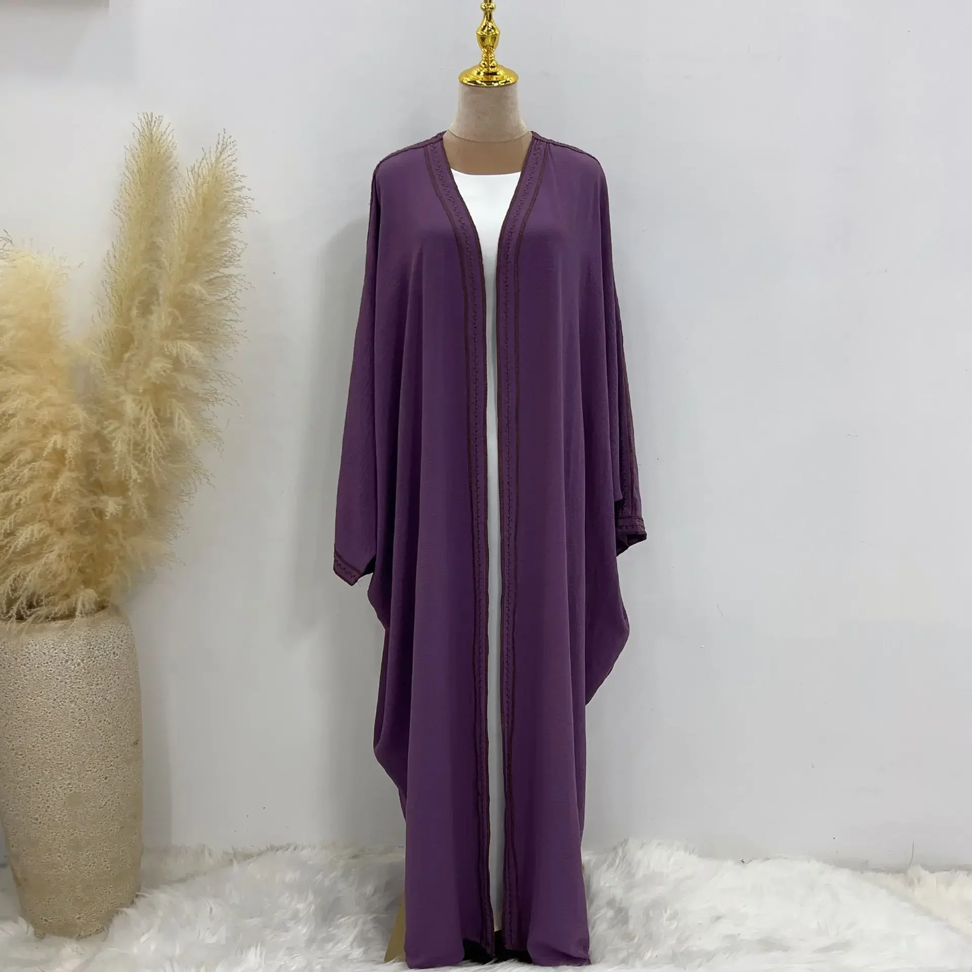Eid Open Abaya Kimono Muslim Embroidery Abayas for Women Dubai Luxury Party Hijab Dress Turkish Kaftan Robe Islam Modest Outfit