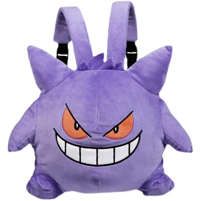 Pokemon Gengar Backpack Pikachu Children's toy Plush Doll Christmas Birthday Present Cartoon Phone Key Storage Bag Coin Purse takara pokemon gengar plush backpacks large capacity purple backpack lover s bag mochilas travel bags for girl boy children kids