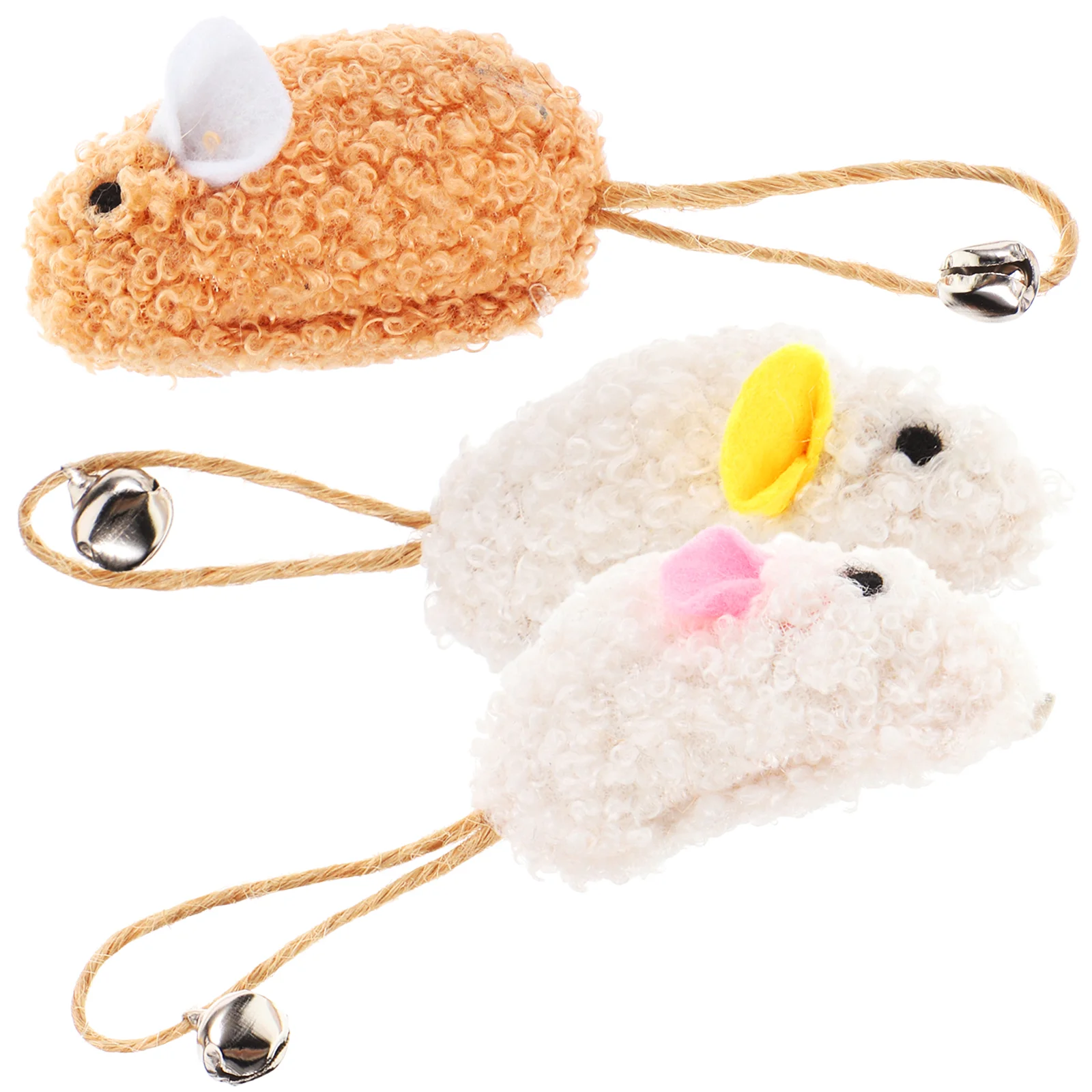 

3pcs Plush Mouse Cat Teaser Toys Stuffed Mouse Kitten Toys Interactive Cat Toy With Bells