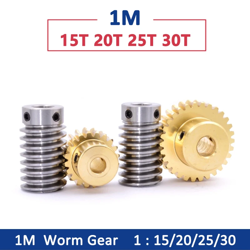 Engrenages à Vis Sans Fin En Laiton - Module 0.5 à 1.5 - 15 à 60 Dents - Alésage 4-20mm - Neufs