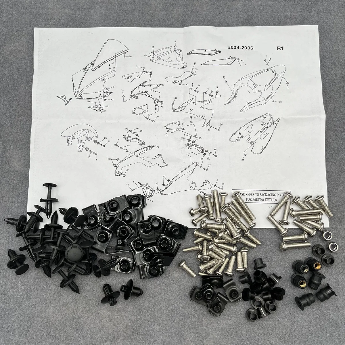 Per Yamaha Yzf R1 2004 2005 2006 Bulloni In Acciaio Per Carenatura Moto Yzf-R1 04 05 06 Kit Viti Clip Rondella Dadi Di Velocità Di Fissaggio
