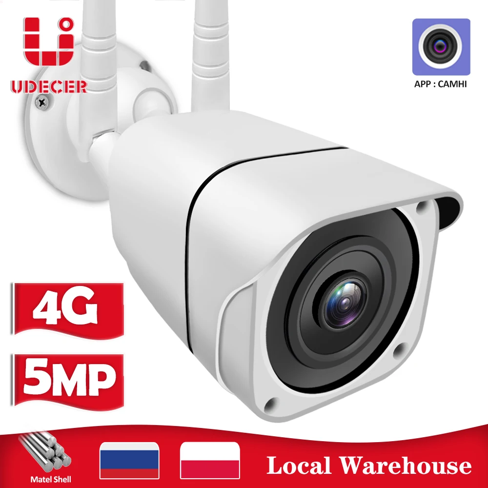 5MP IP Camera 1080P HD 4G SIM Card WiFi Outdoor Security Metal Shell Home Bullet Audio Surveillance Camhi APP P2P | Безопасность и