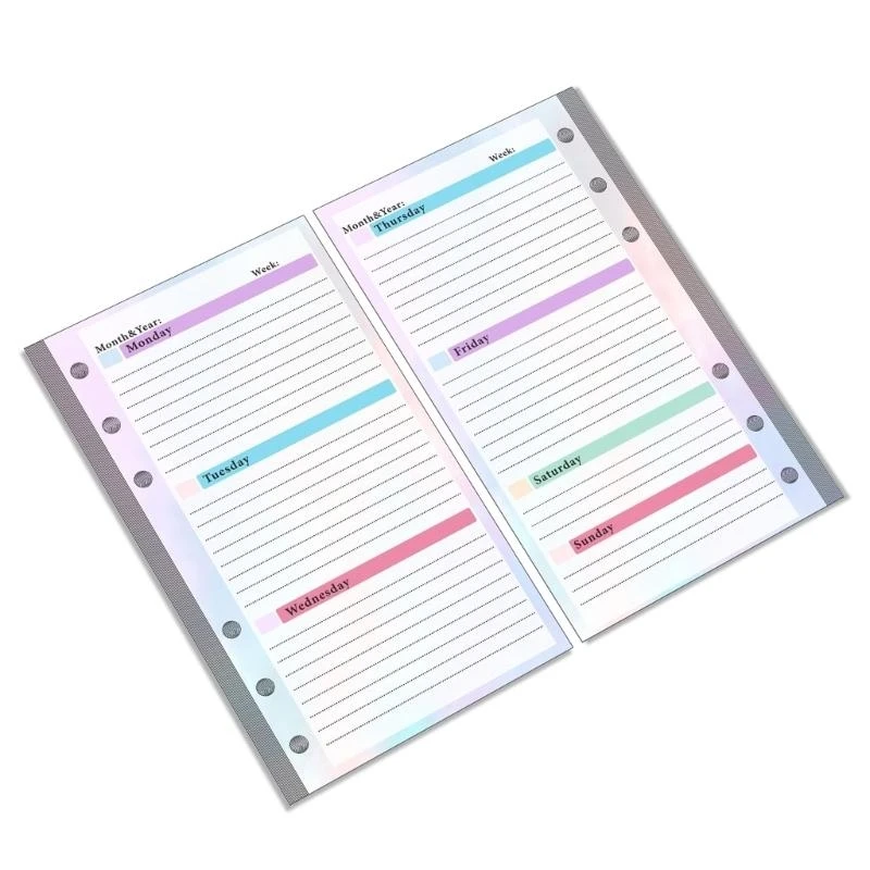 루스 리프 리필 종이 줄 지어 시트, 예산/주간/월간 시트, 예산 바인더 플래너 루스 리프 노트 저널용