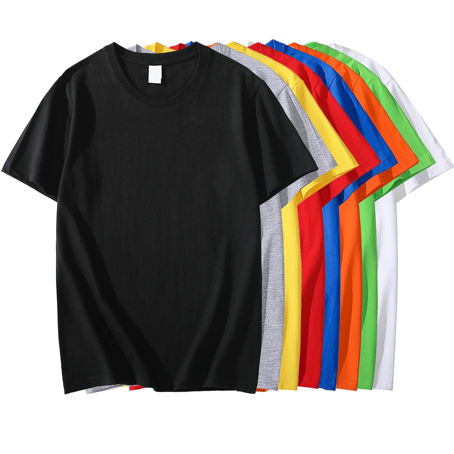 Solid Color T-shirt 8 Colors 2023 New Short Sleeve Men's/Women's Heavy Pound 220g Cotton White Crewneck Loose Top S-4XL 1