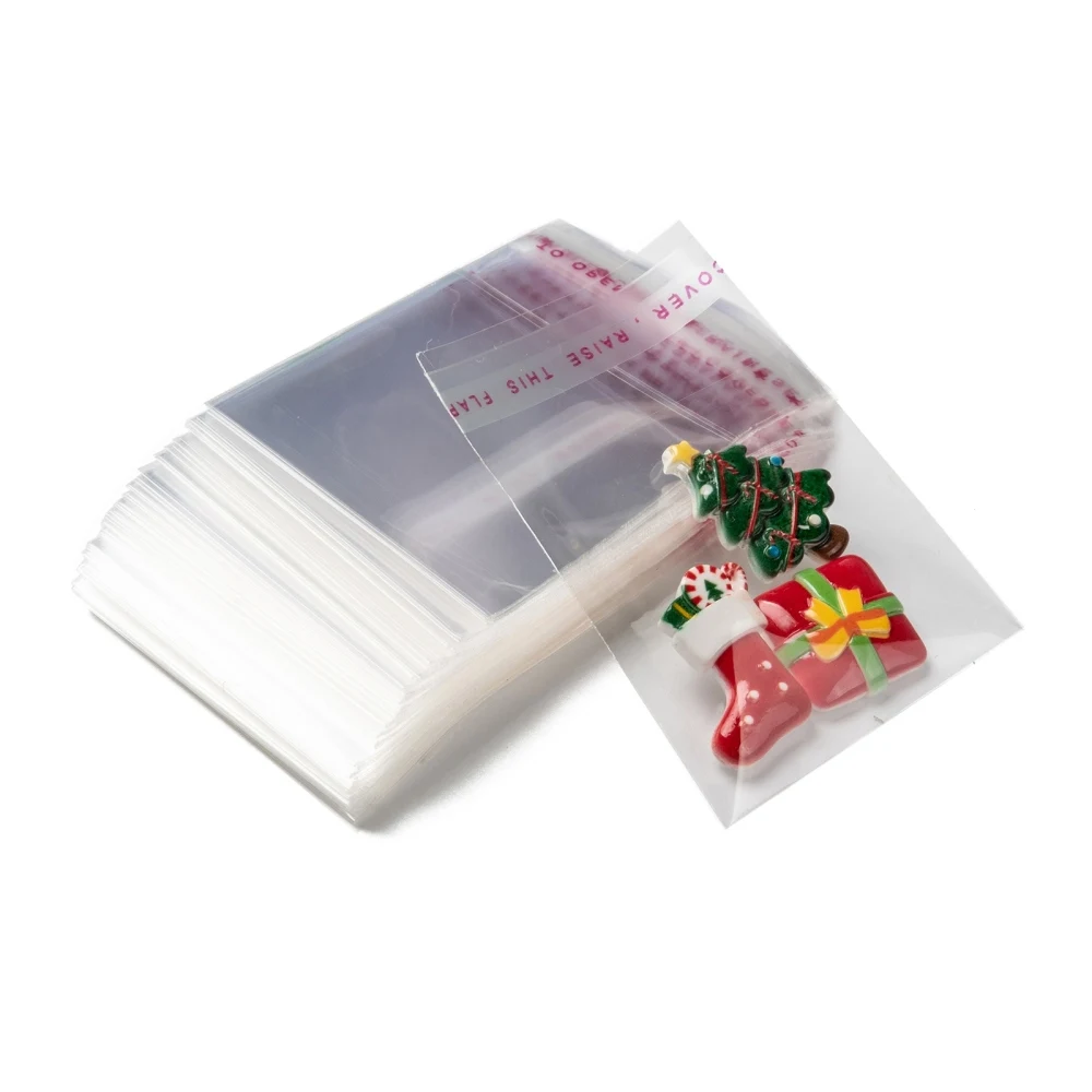 

100 Pc OPP Cellophane Bags, Small Jewelry Storage Bags, Self-Adhesive Sealing Bags, Clear, 7x5cm; Inner measure: 4.5x5cm