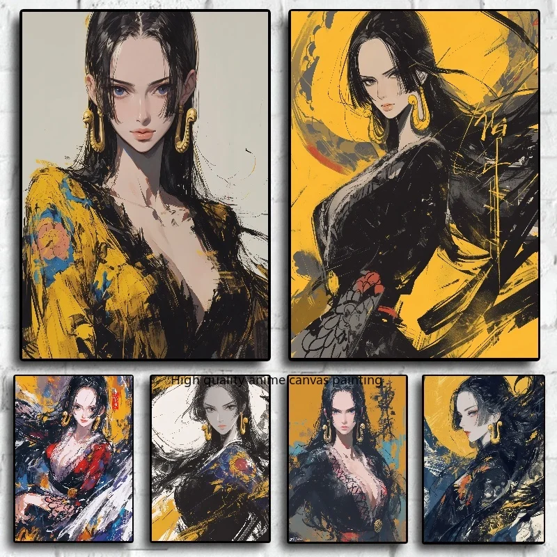 One Piece Boa·Hancock Anime Ink Color HD Print Poster Canvas