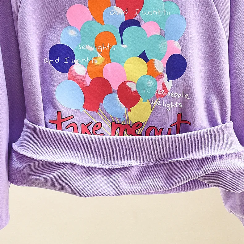 2022 Spring Autumn 3-14 Years Children Girls Sweatshirts Printed Colorful Balloons Letter Tops For Teenagers Teens Girls Clothes hoodie for kid