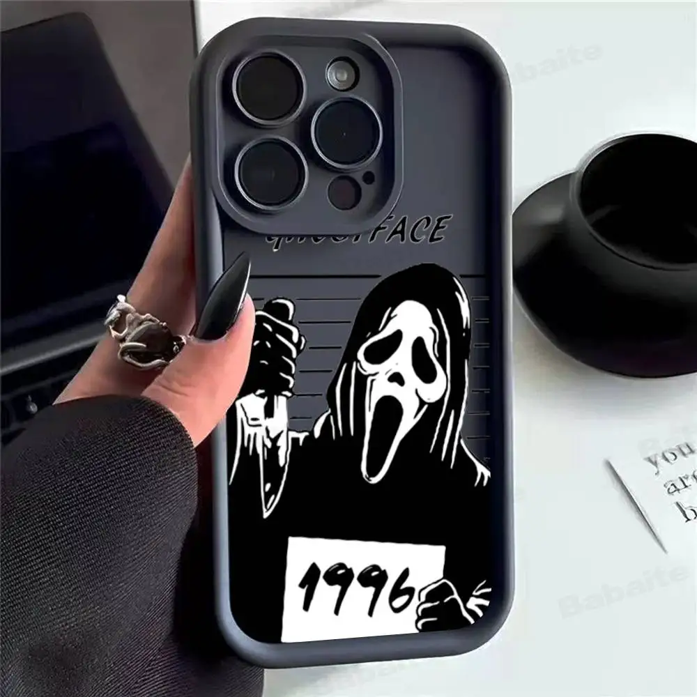 Heißer, gruseliger, schreiender Kunst-Handyhülle für iPhone 17 16 15 14 13 12 11 Pro Max Plus – Stoßfeste Silikonhülle – Detail 10
