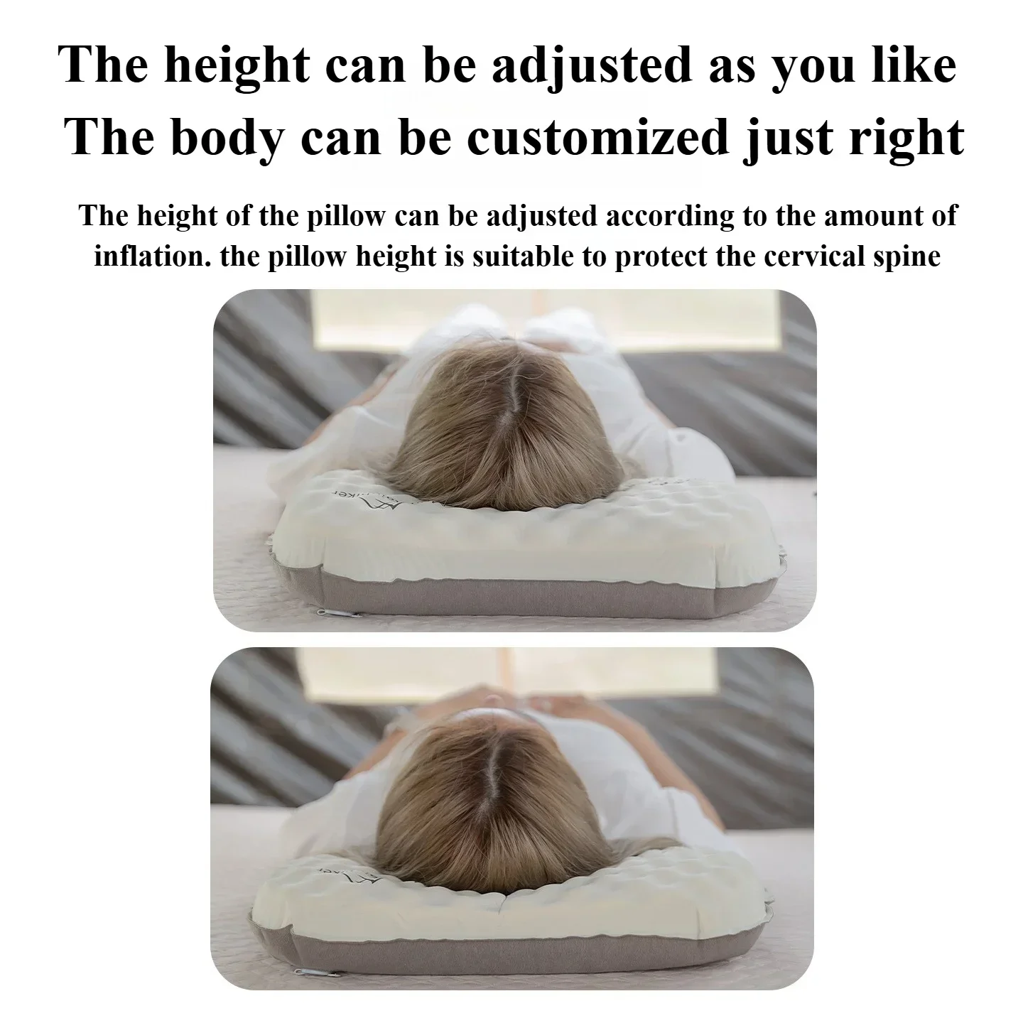 Ultra-Comfort Ice Silk Inflatable Travel Pillow for Camping and Napping