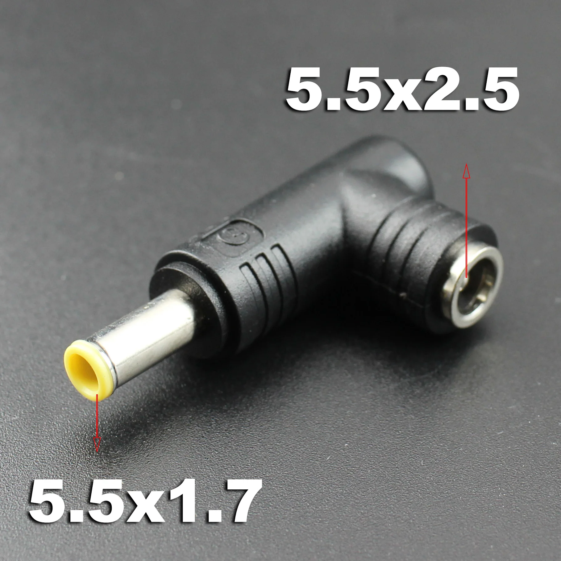 

2/5/10pcs 5.5*2.5 DC Jack Connector 5.5x2.5mm Female to 5.5x1.7 Male Converter Laptop Power Adapter 90/180 Degree MA-1210