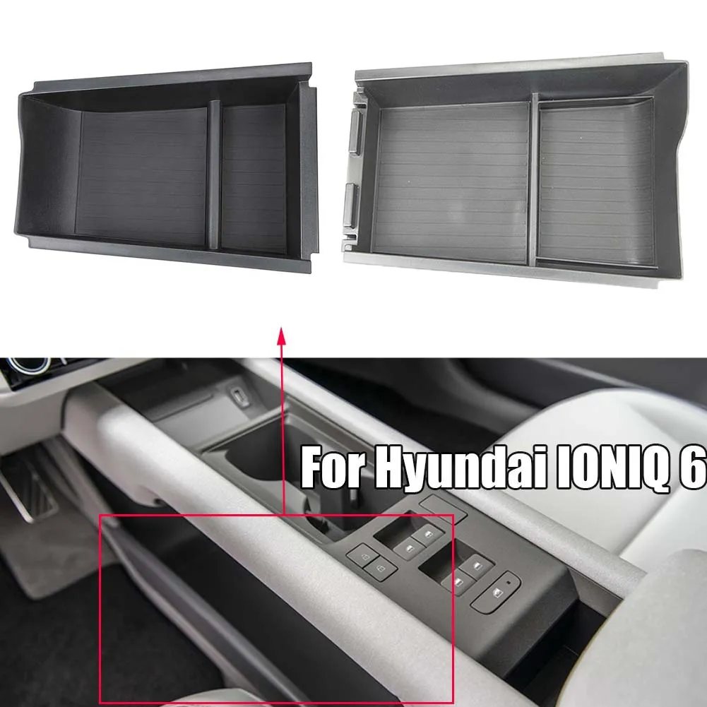 

2x ABS Black Car Armrest Console Central Storage Box Fits For Hyundai IONIQ 6 2023 Stowing Tidying Interior Replacement Parts