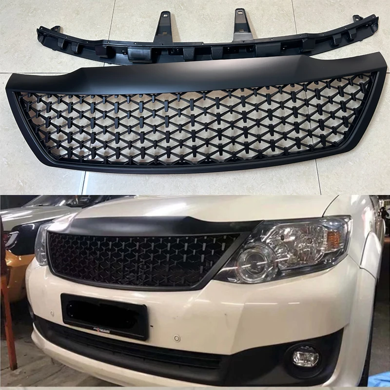 토요타 포튜너 2012 2013 2014 레이싱 그릴 프론트 범퍼 그릴 마스크 자동차 액세서리용 라디에이터 그릴