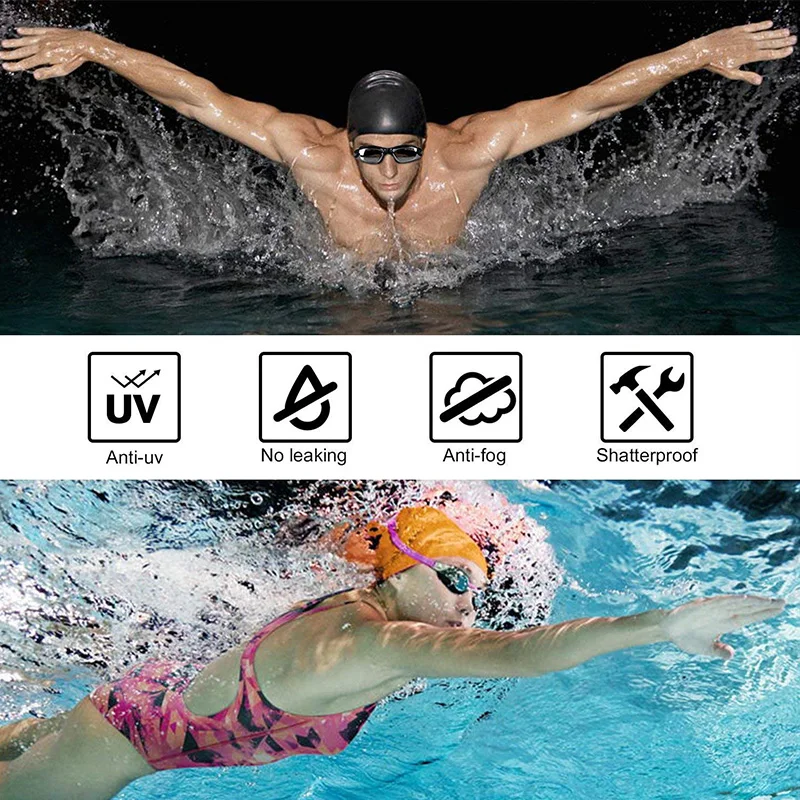 Professional Adult Anti-fog UV Protection Lens Men Women Swimming Goggles Waterproof Adjustable Silicone Swim Glasses 2