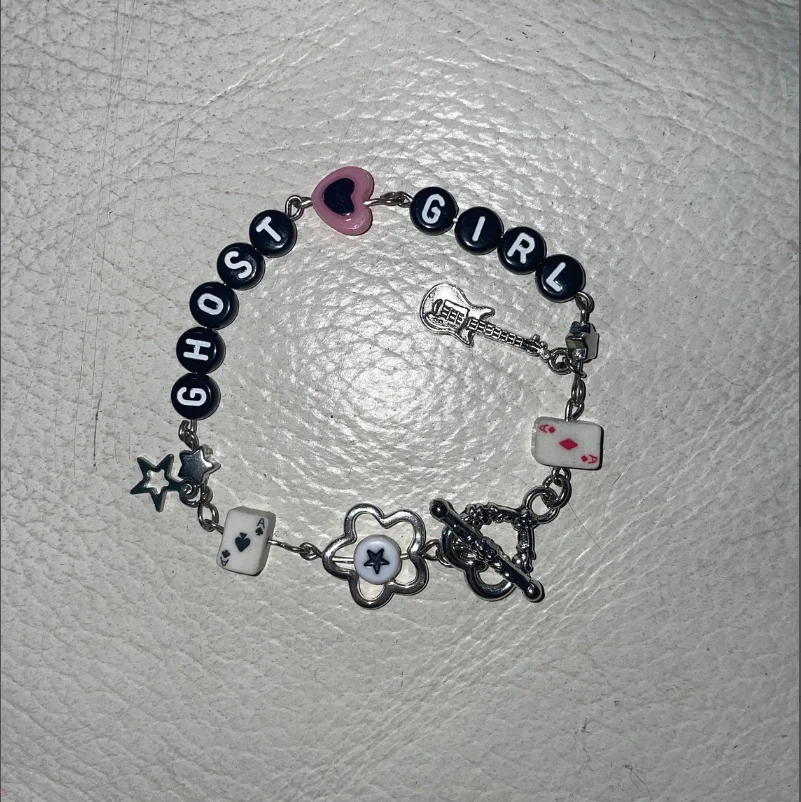Браслет из бисера с звездами и сердцами Lil peep ghost girl, гранж, Y2k, браслет с изображением феи, кокетка, Fairycore, браслет из бисера