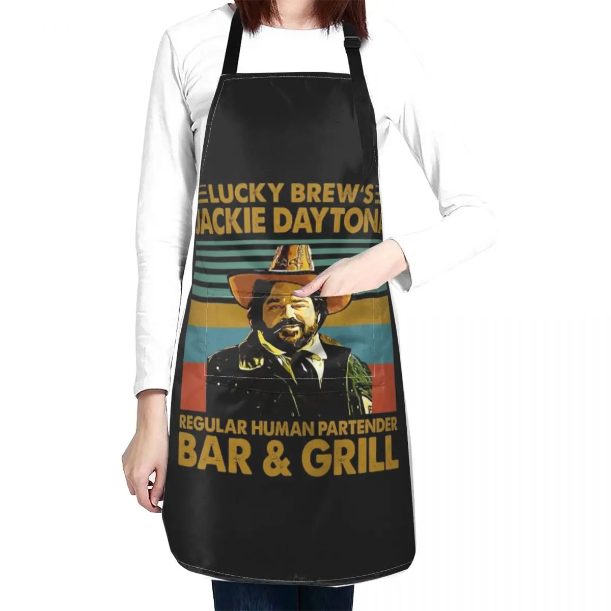 

Lucky Brew's Jackie Daytona Regular Human Partender Bar & Grill Apron carpenter apron Things For The Kitchen