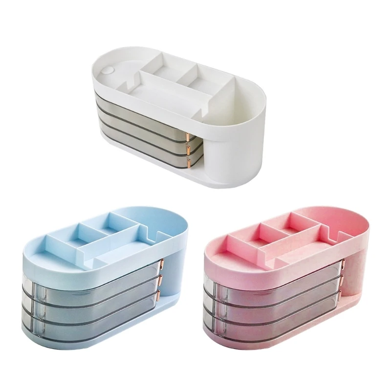 

Dropship Multi Layers Dressing Table Make-up Container Jewelry Box Jewelry Box Rotatable Desktop Earrings Storage Case