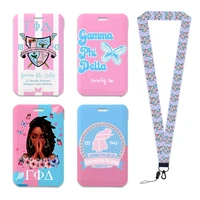 New Arrival Gamma Phi Delta Sorority Plastic Card Holders Keychain Work Card Bus Access Card Holder PVC Keychains Sister Gifts 1