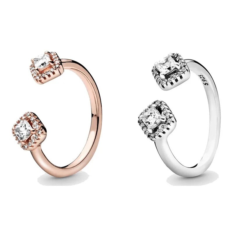 

Женское Открытое кольцо из серебра 925 пробы, с кристаллами