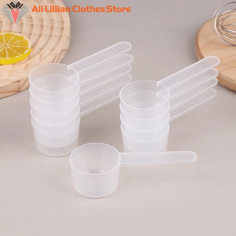 10Pcs 40ML 20g Flat Bottom Graduated Measuring Spoon With Scale Transparent Plastic Kitchen Baking kitchen measuring spoons measuring spoon set