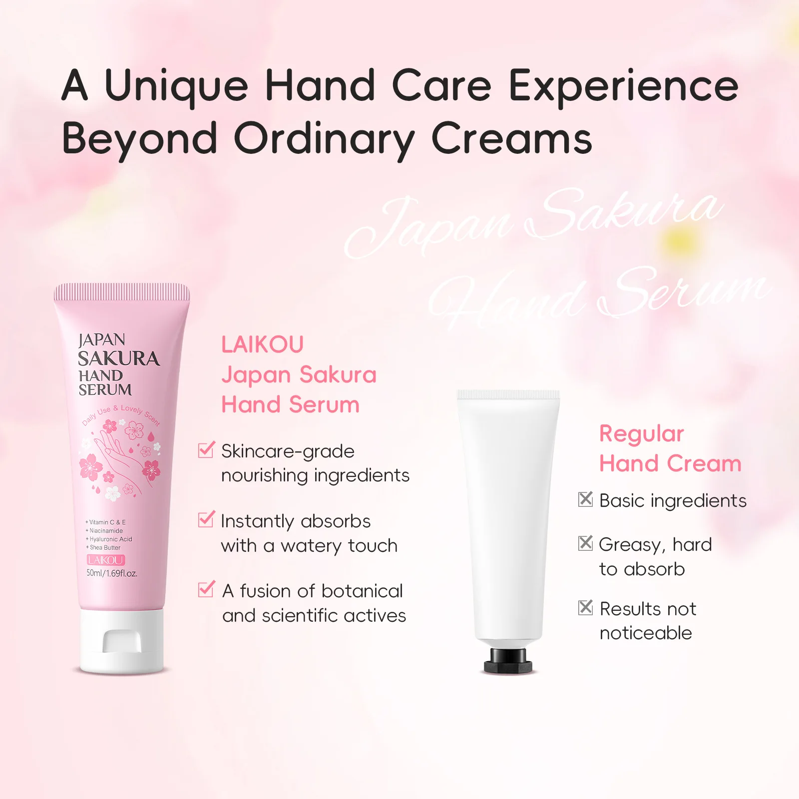 Sakura Nourishing Hand Serum Hands Moisturizing Anti-chapping Brightening Hydrating Hand Serum Hand Skin Care Products Wholesale