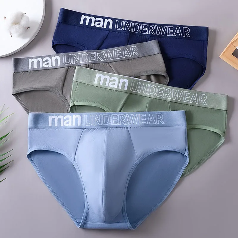 ALLTOOALL Men's Letter Print Briefs Comfortable Panties Sexy Shorts Gifts For Man Breathable Underwear Stretchy Underpants