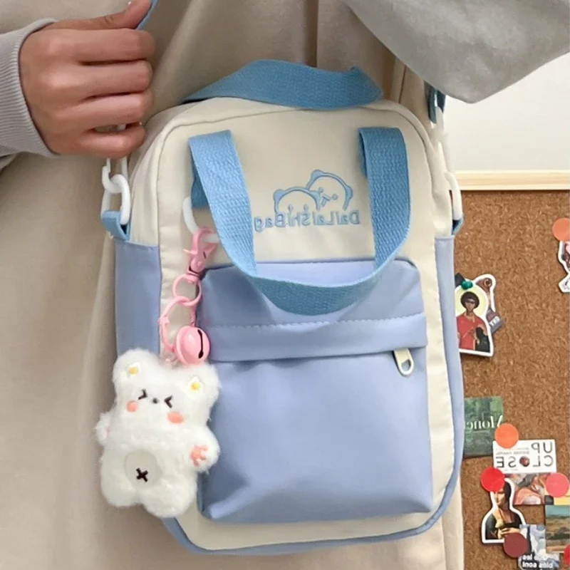 New Cute Girls 20cm Doll Bag Y2K Versatile Transparent Pocket Shoulder Crossbody Bags Simple Basic Ita Bag Student Handbag Purse