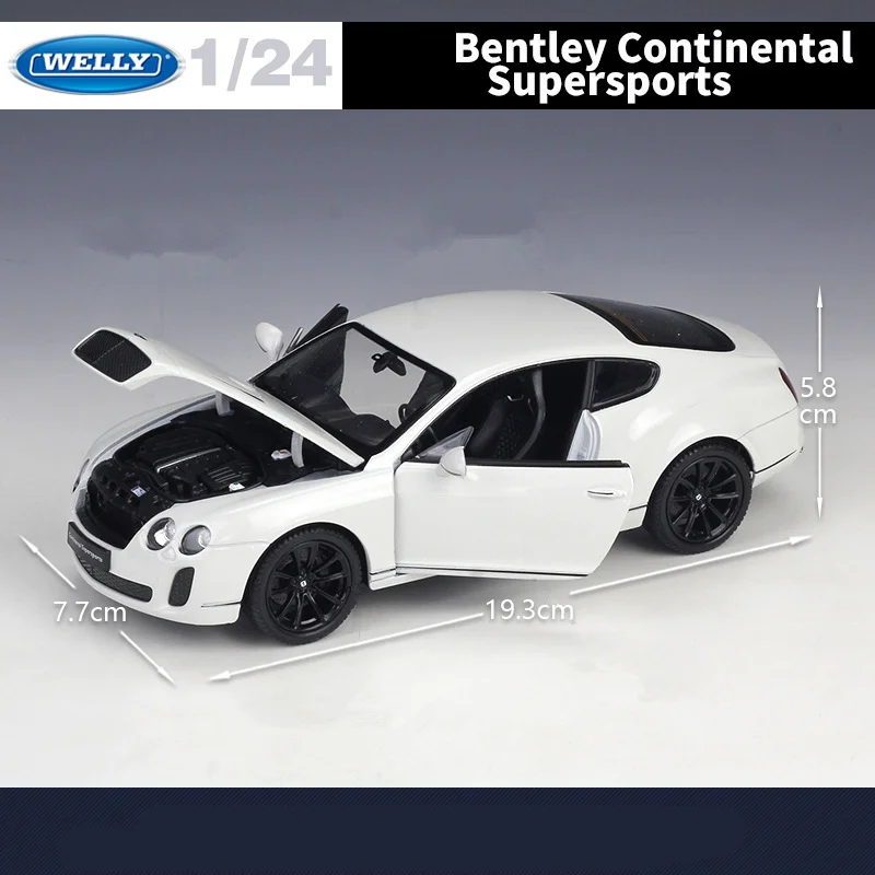 WELLY 1:24 Bentley Continental Supersports Alloy Car Model Diecasts Metal Toy Vehicles Car Model Simulation Collection Kids Gift 4