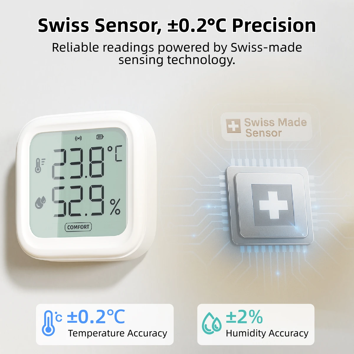Tuya smart home bluetooth Wireless temperature humidity sensor LCD display therm