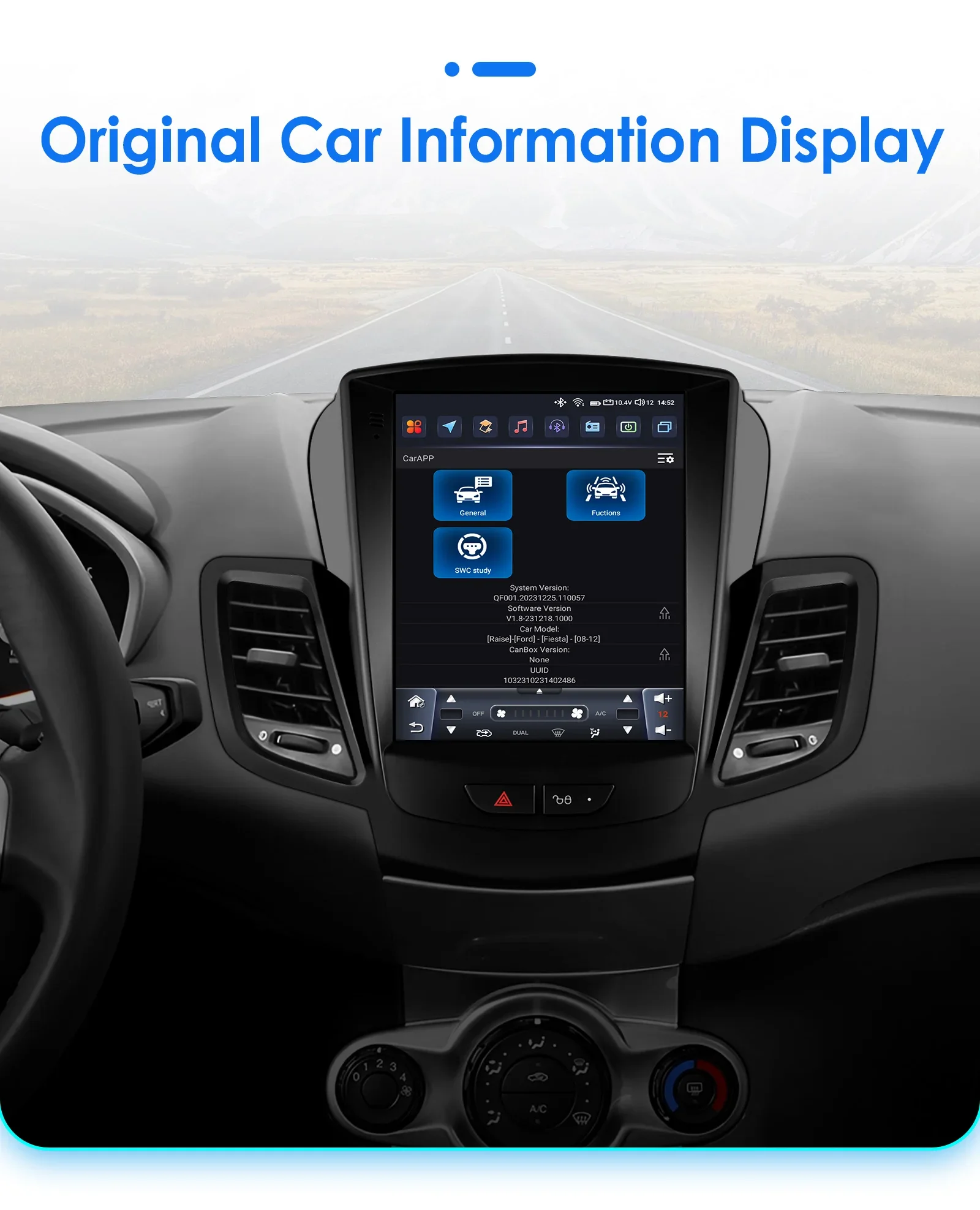 Hizpo 9,7 Zoll CarPlay Android Auto Autoradio für Ford Fiesta 2009–2016 Tesla Style Bildschirm 4G BT GPS RDS DSP SWC UIS7862 360CAM – Detail 35