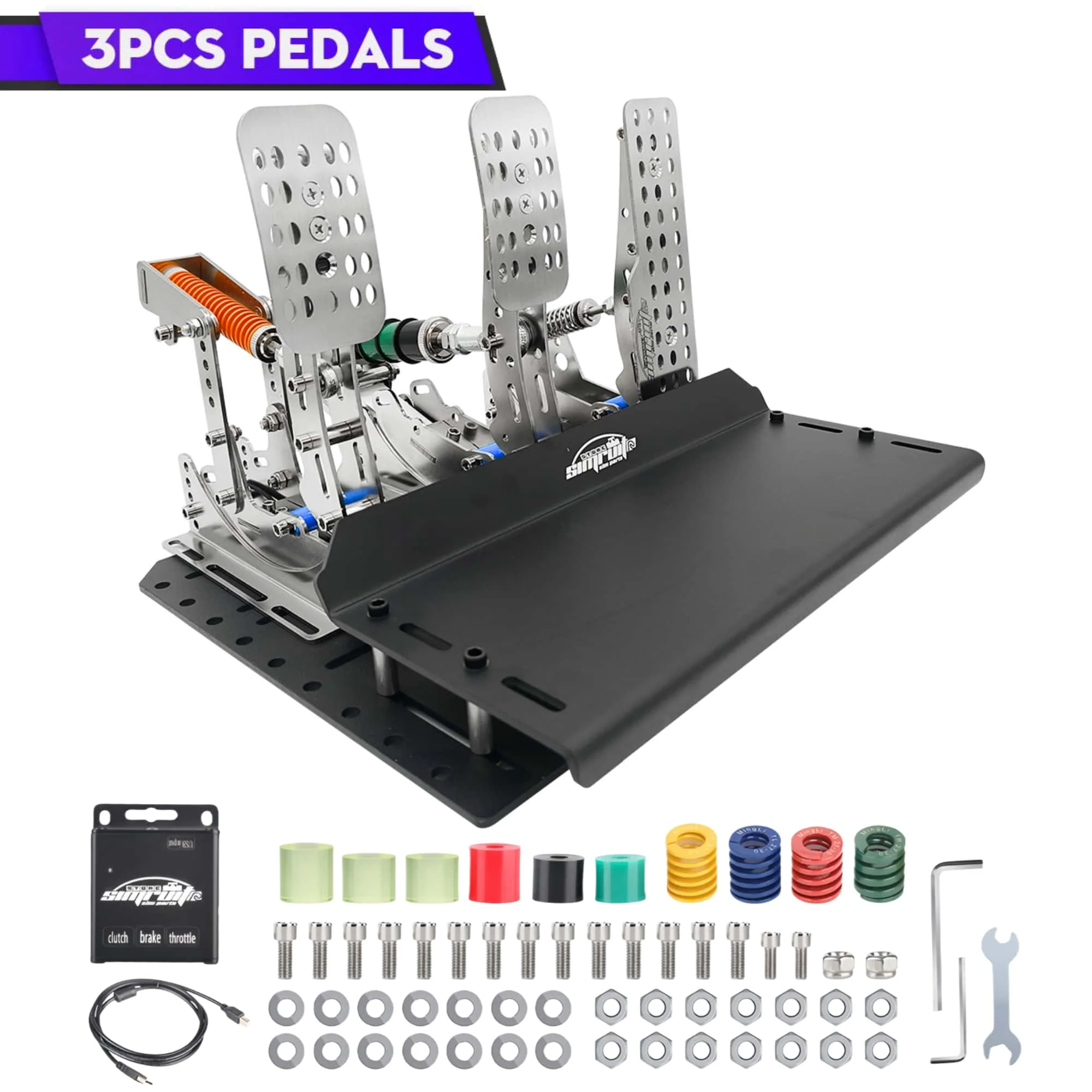 SimRuito Sim Racing LoadCell Pedals 3mm stainless steel Racing 